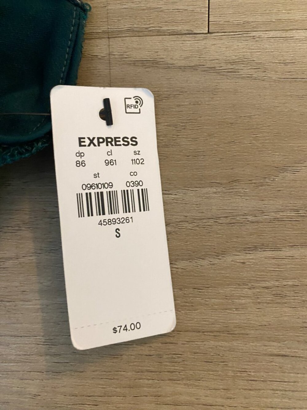 NWT Express Body Contour Emerald Sequin Mock Neck Long Sleeve Top S - Picture 8 of 10